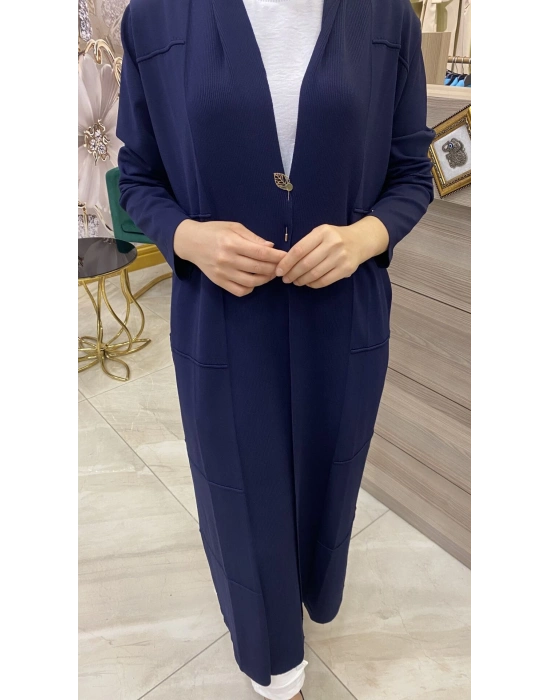 İnvee Merserize Hırka Lacivert