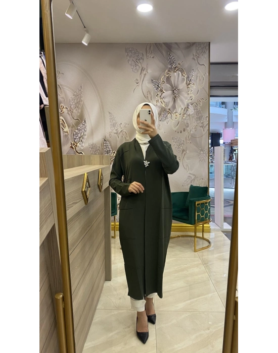 İnvee Merserize Hırka Yeşil