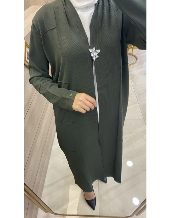 İnvee Merserize Hırka Yeşil