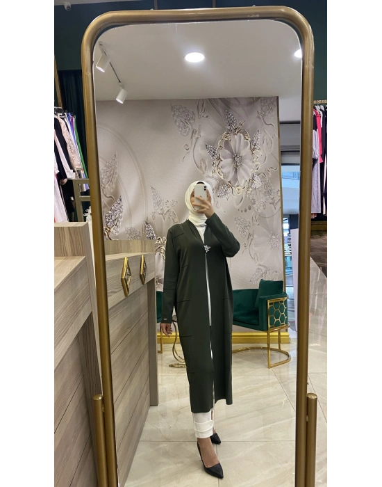 İnvee Merserize Hırka Yeşil