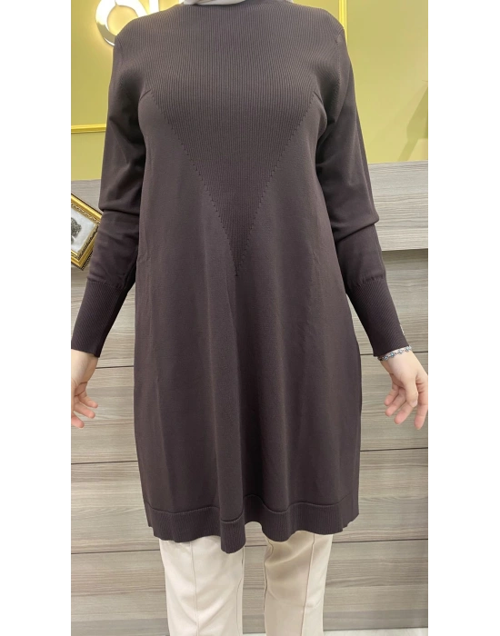 İnvee Merserize Tunik Kahverengi