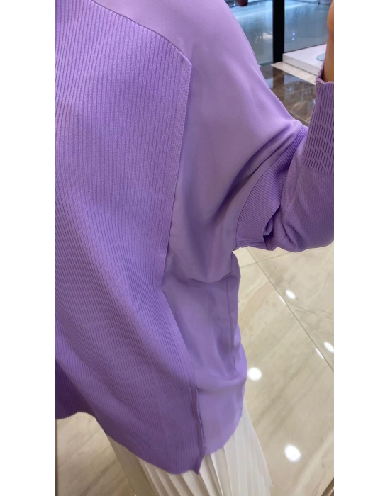 İnvee Omzu Şifonlu Tunik Eflatun 6250