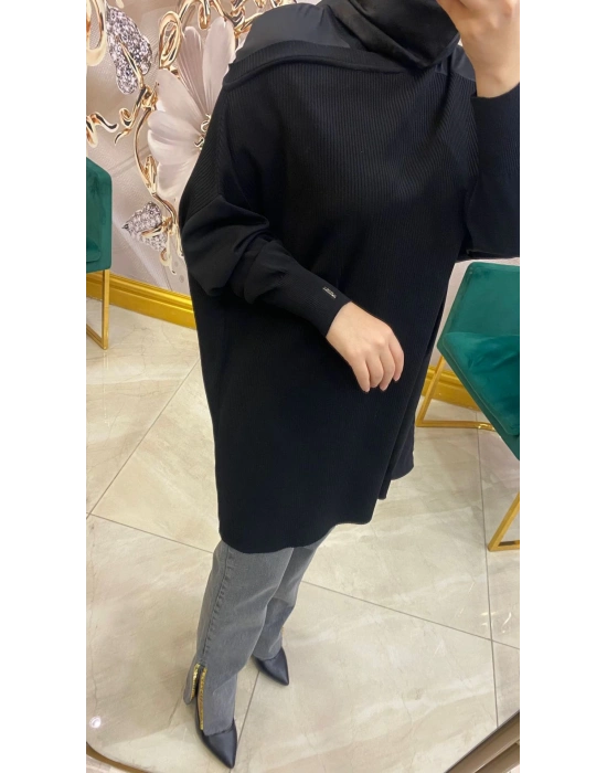 İnvee Omzu Şifonlu Tunik Siyah 6250