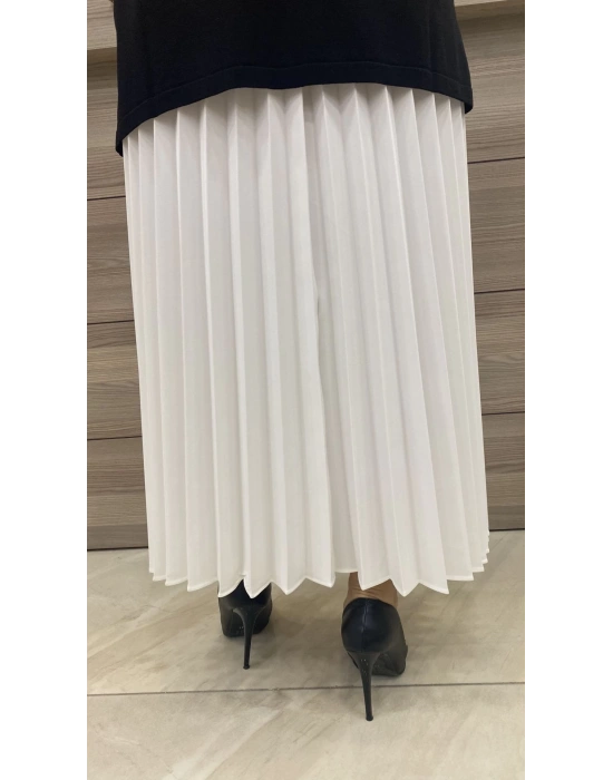 İnvee Pliseli Etek Ekru