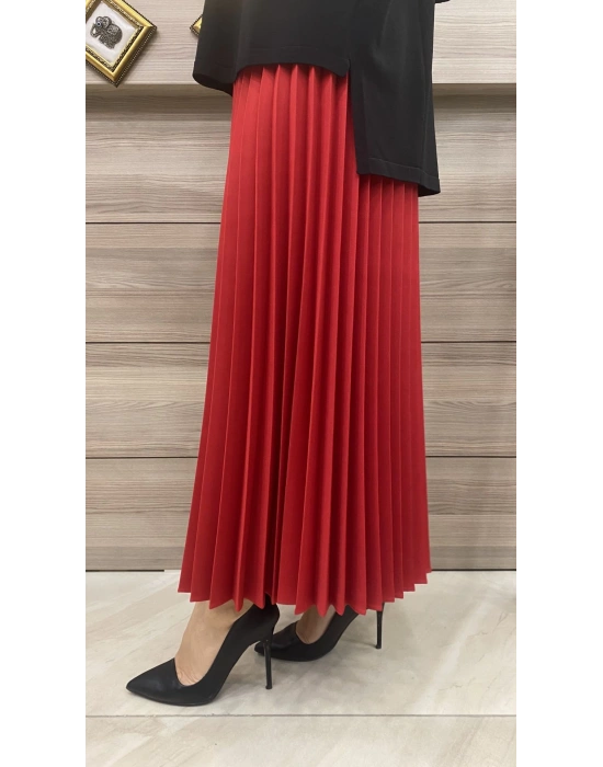 İnvee Pliseli Etek Kırmızı