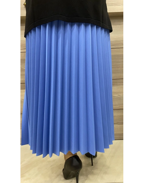 İnvee Pliseli Etek Mavi