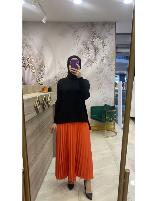 İnvee Pliseli Etek Turuncu