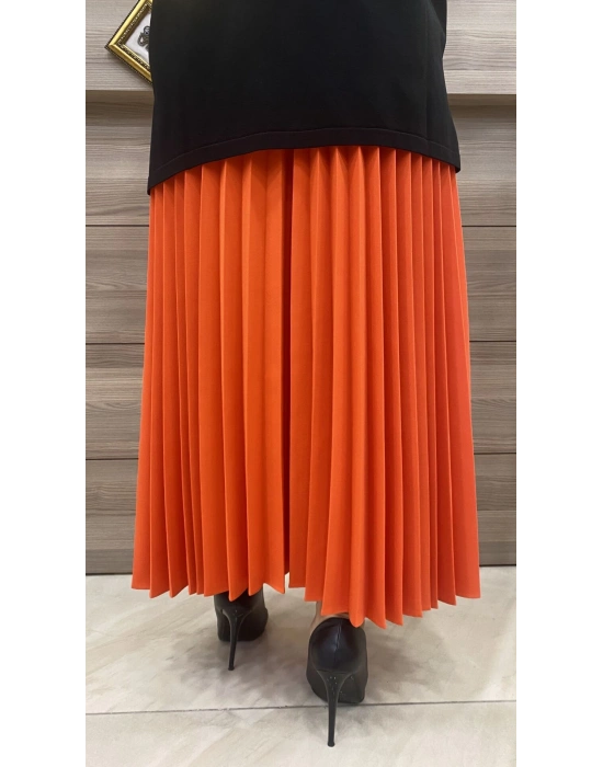 İnvee Pliseli Etek Turuncu