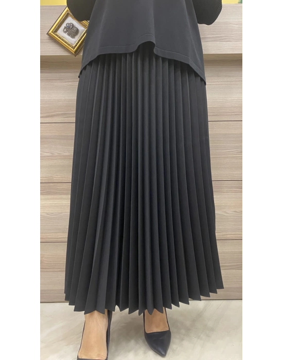 İnvee Siyah Pliseli Etek