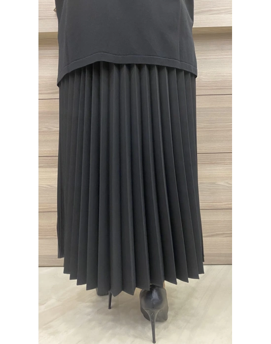 İnvee Siyah Pliseli Etek