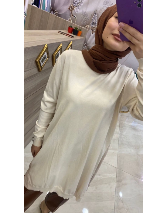 İnvee Vanilya Yanları Şifonlu Tunik 5860