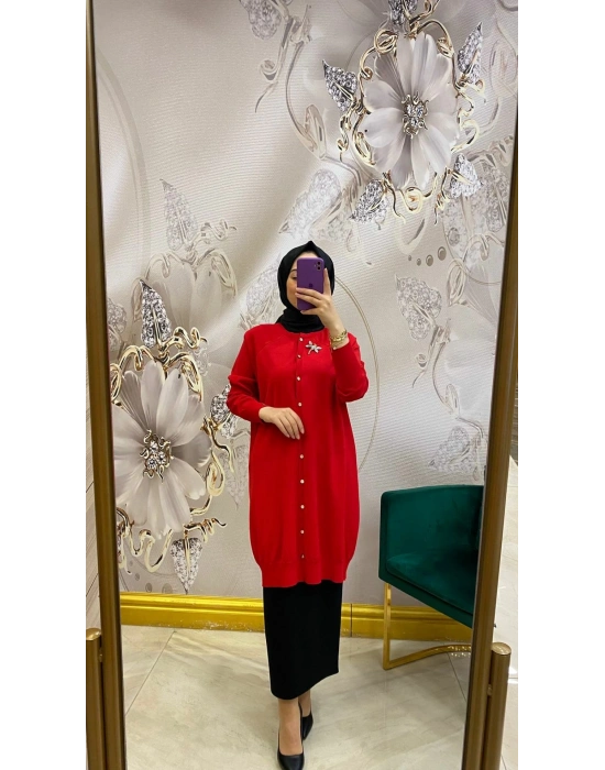 İnvee Yusufçuk Hırka Kırmızı 6283