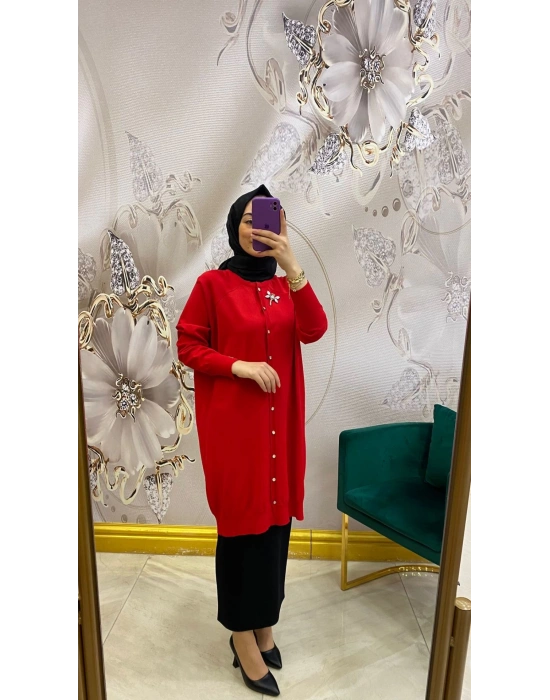 İnvee Yusufçuk Hırka Kırmızı 6283