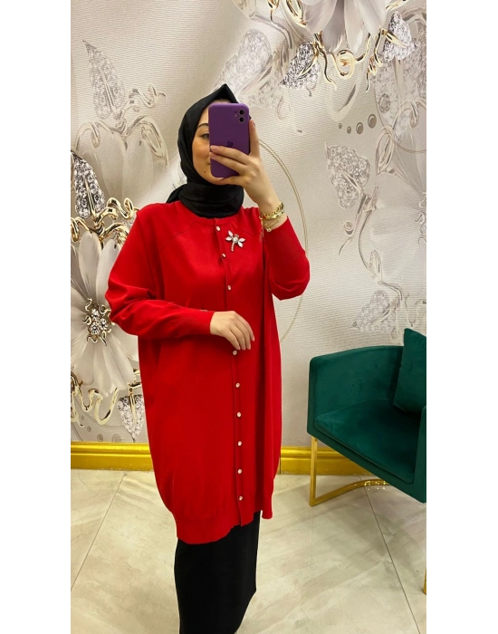 İnvee Yusufçuk Hırka Kırmızı 6283