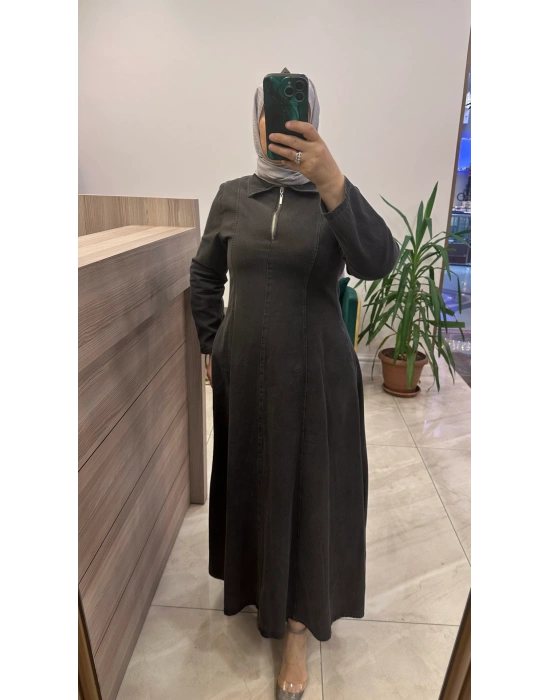 Magazin 1533 Denim Elbise Antrasit