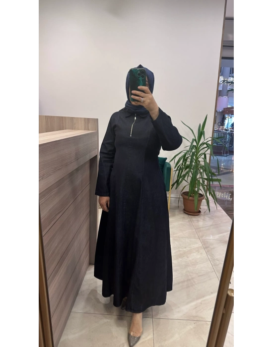 Magazin 1533 Denim Elbise Koyu Lacivert