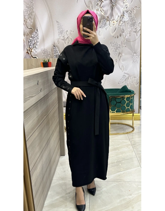 Misswhence 34817 Siyah Merserize Elbise