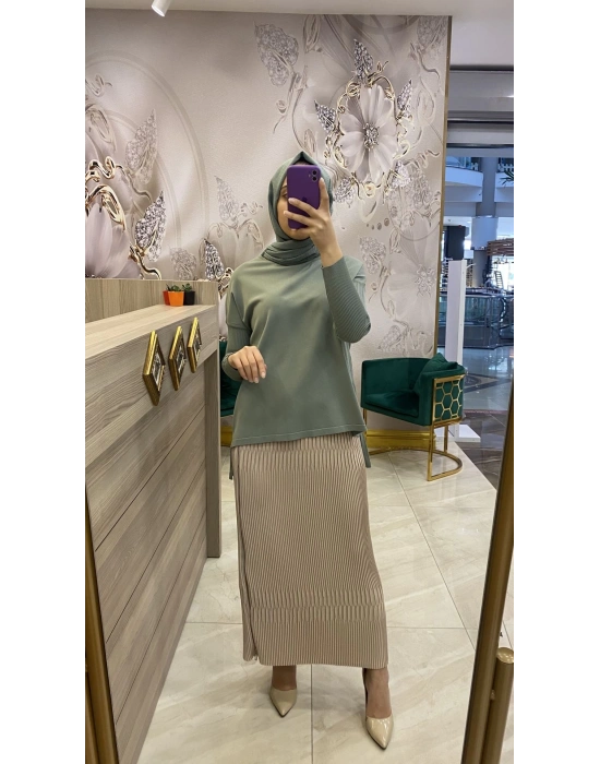 Misswhence Pliseli Etek Bej