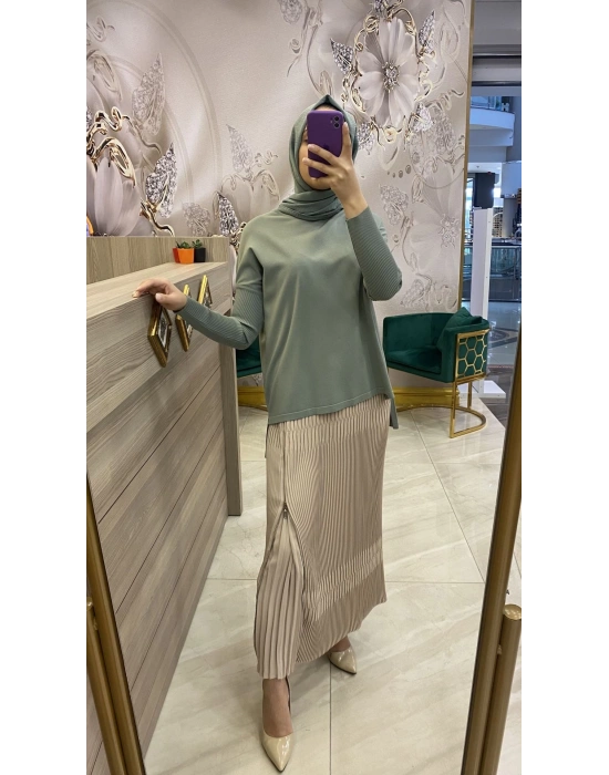 Misswhence Pliseli Etek Bej