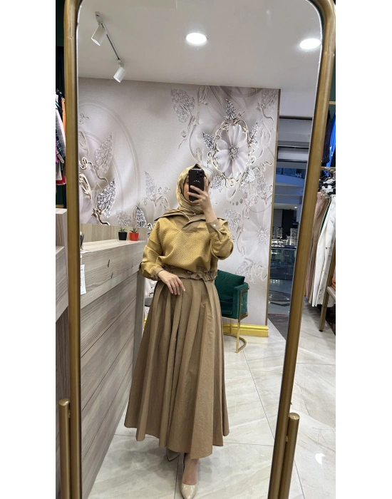 Niqozza Camel Etekli Takım