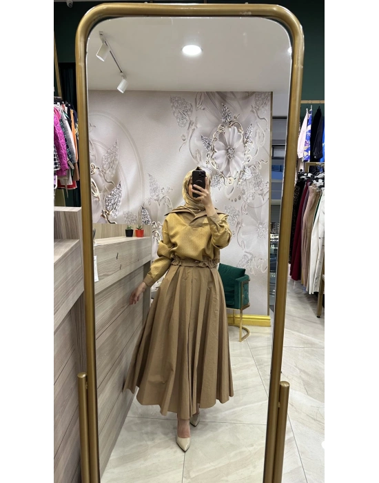 Niqozza Camel Etekli Takım