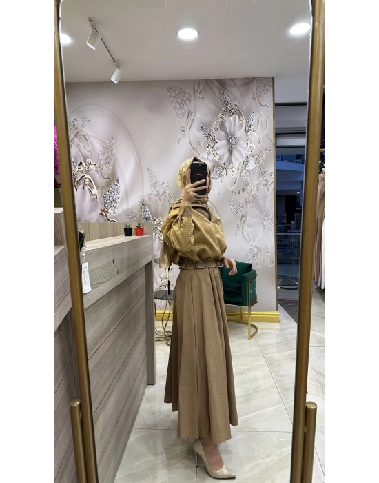 Niqozza Camel Etekli Takım