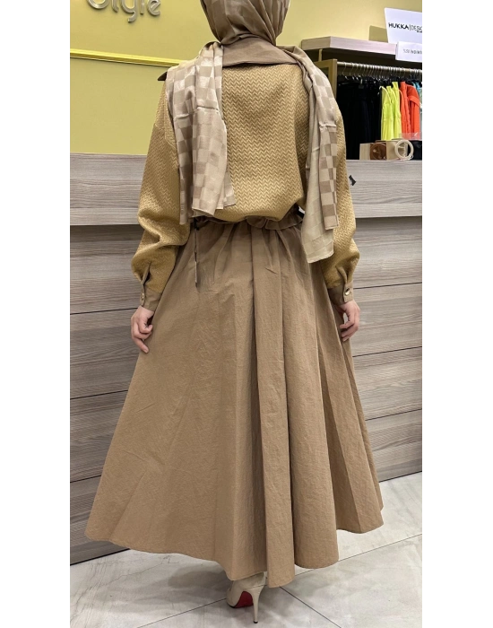 Niqozza Camel Etekli Takım