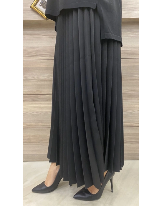 Niqozza Pliseli Etek Siyah