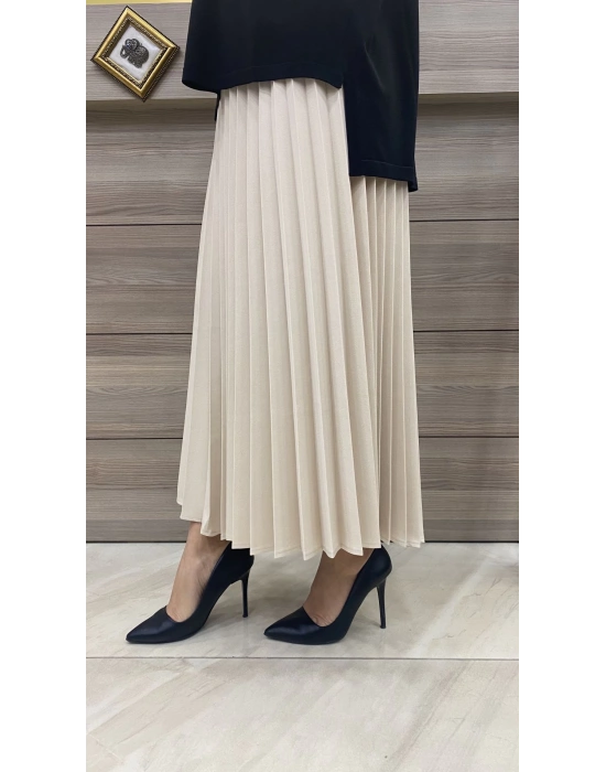 Niqozza Pliseli Etek Taş