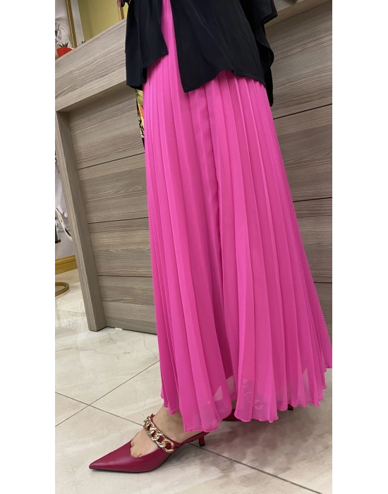 Niqozza pliseli şifon Etek