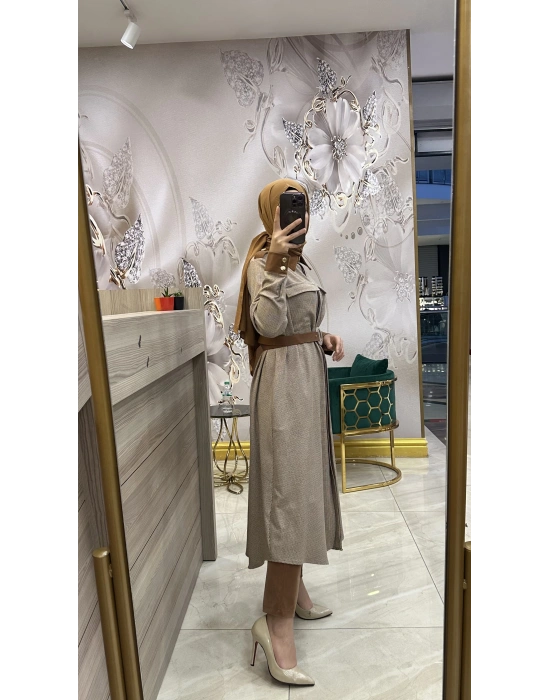 Niqozza Tiara Yakası Kadife Elbise