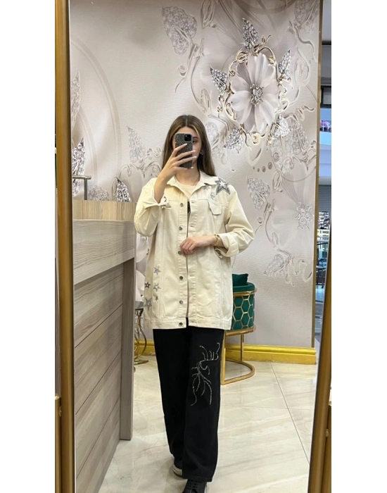 NS-25Y6044 Kot Ceket Ekru