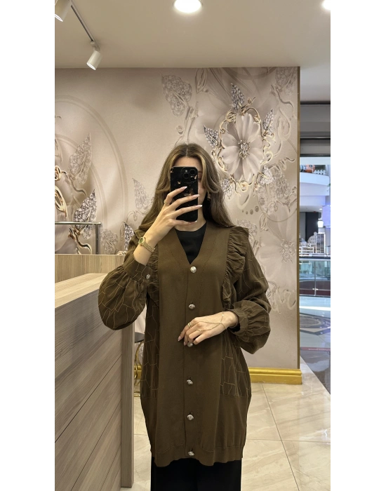 NS-25Y6051 Hırka Sütlü Kahve