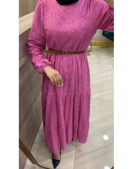 Nurcan Çetin Brode Elbise Pembe