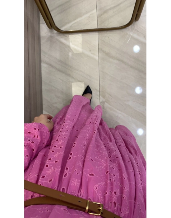 Nurcan Çetin Brode Elbise Pembe