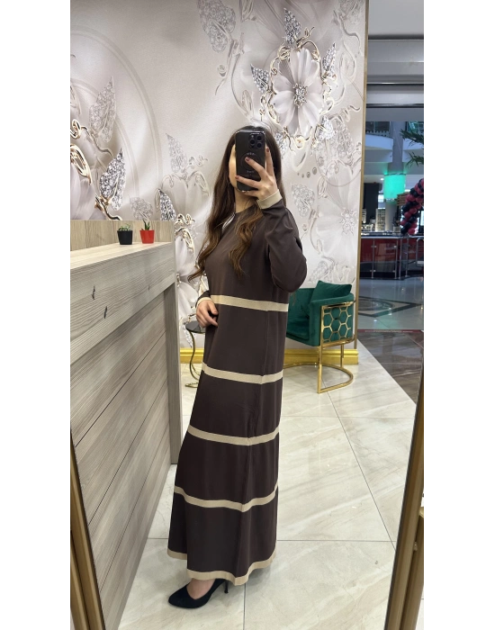 Nuss 1400 Elbise Kahve-Bej