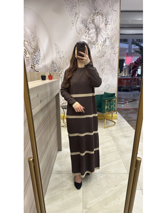 Nuss 1400 Elbise Kahve-Bej