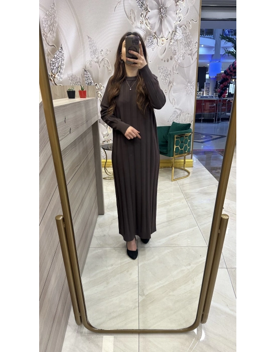 Nuss 1401 Elbise Kahverengi