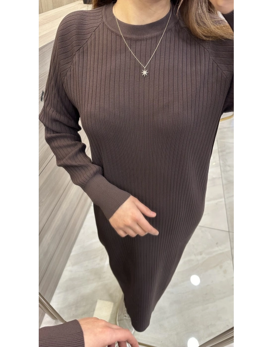 Nuss 1403 Elbise Kahverengi