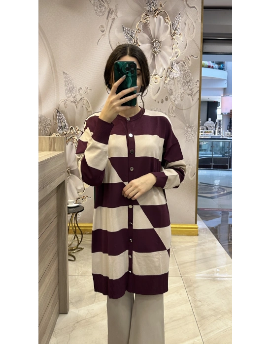 Nuss 25KY711 Hırka Bordo