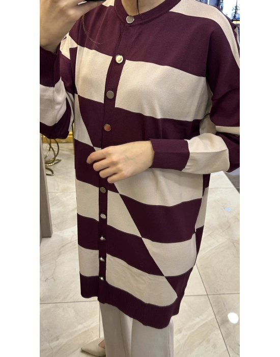 Nuss 25KY711 Hırka Bordo