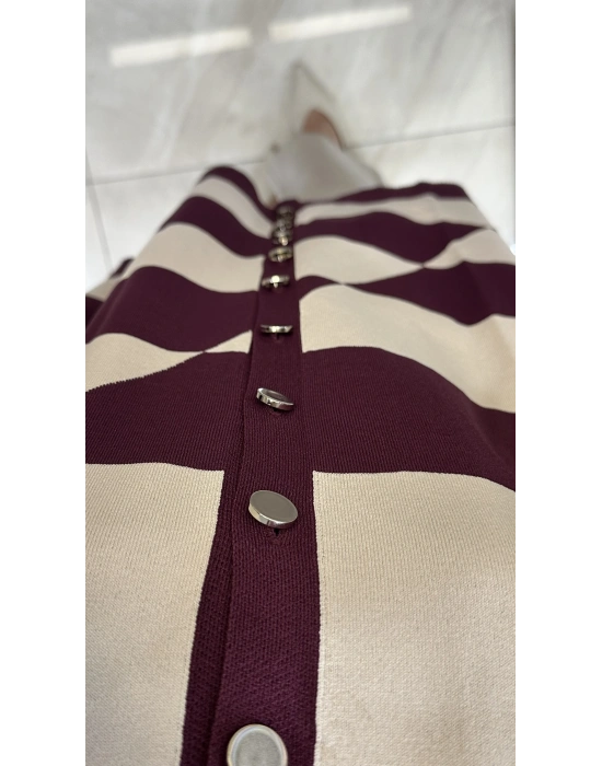 Nuss 25KY711 Hırka Bordo