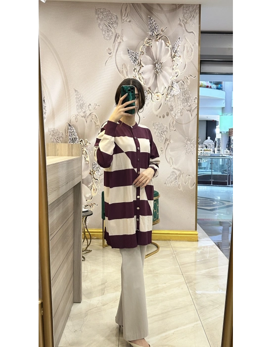 Nuss 25KY711 Hırka Bordo