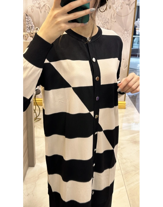 Nuss -25Y711 Hırka siyah-Bej