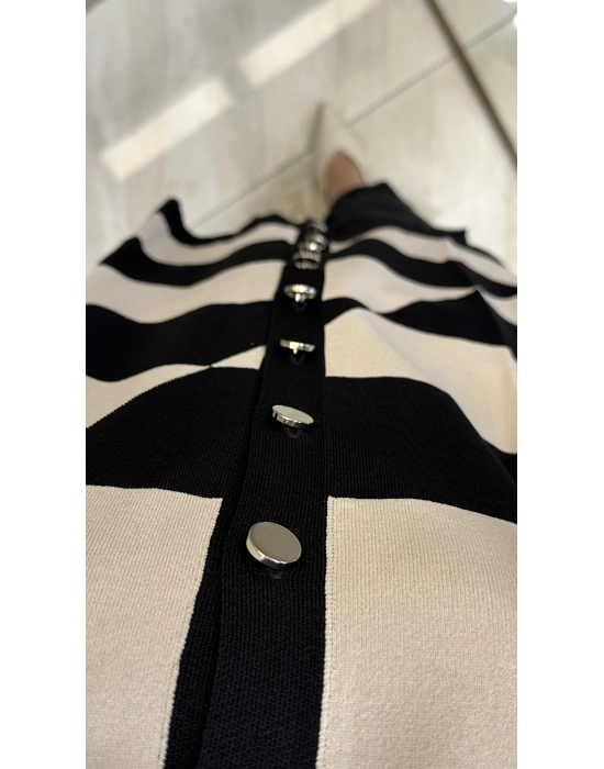 Nuss -25Y711 Hırka siyah-Bej