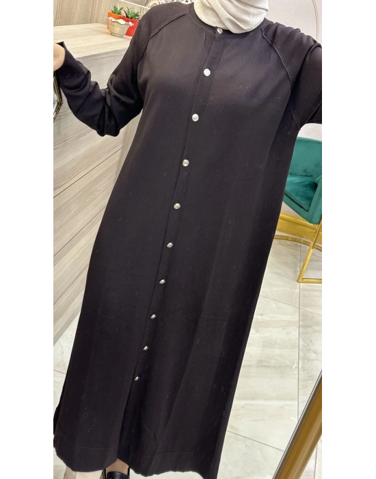 Nuss Tam Boy Hırka Kahverengi