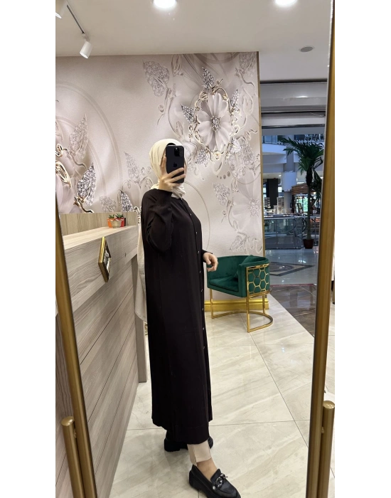 Nuss Tam Boy Hırka Kahverengi