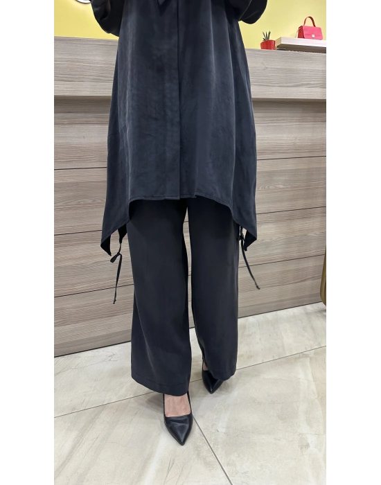 QEFFA 007 ipek Liosel Pantolon Siyah