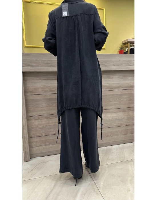 QEFFA 007 ipek Liosel Pantolon Siyah