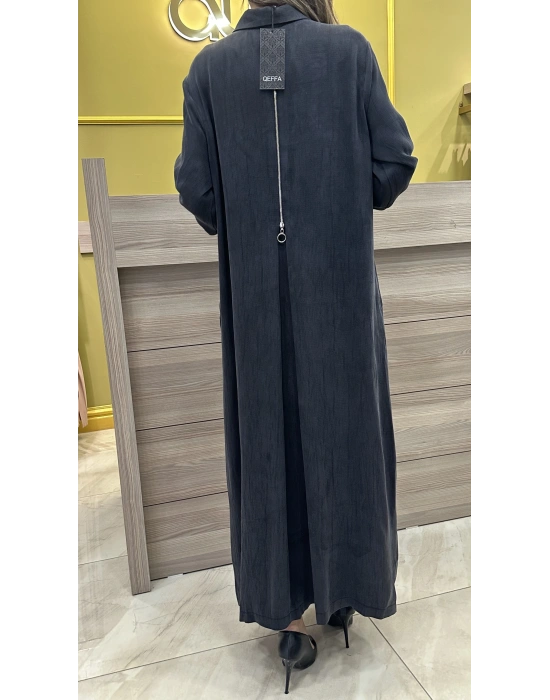 QEFFA 064 İpek Liosel Siyah Ferace